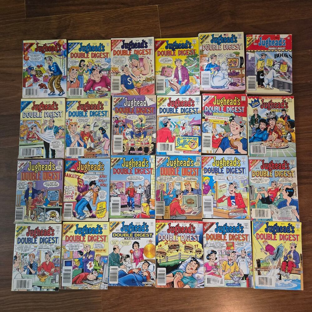 Vintage Jughead Archie Comic Digest Lot - 24 Books 90s Retro Reading Bundle